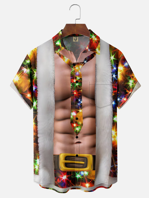 Men's Christmas Funny Graphic Short Sleeve Hawaiian Shirt